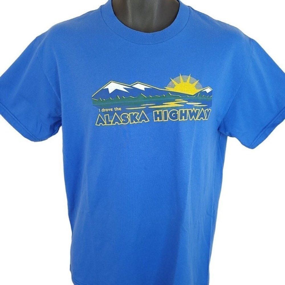 I Drove The Alaska Highway T Shirt Vintage 90s Y2K Mountains Outdoors Travel Men